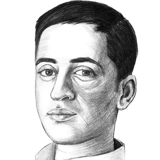 Pencil sketch portrait of Waseem Jan
